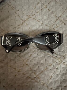 Coach Black Women's Logo Sunglasses with Rhinestone Accents